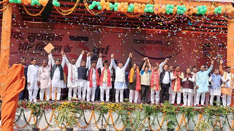 RUDRAPUR CM DHAMI ROAD SHOW