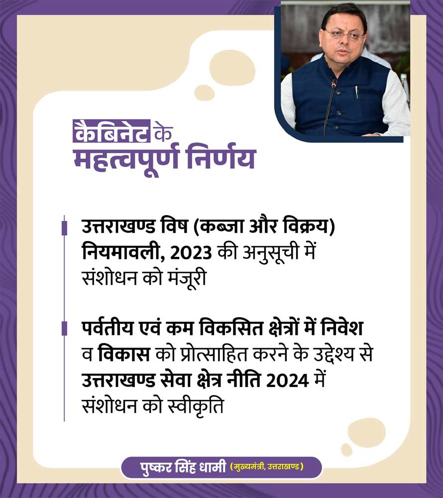 उत्तराखंड कैबिनेट में 11 प्रस्तावों को मिली मंजूरी