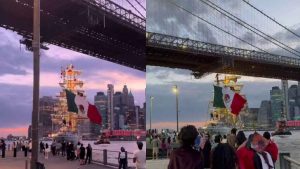 Mexican Navy ship collided with a bridge